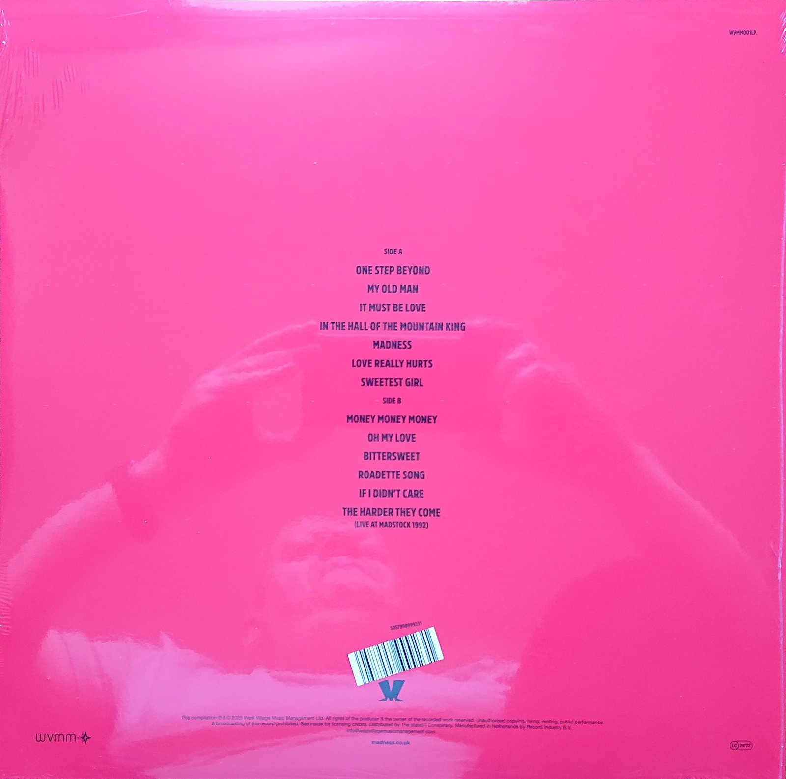 WVMM 001 LP Take cover! Madness  Back cover of WVMM 001 LP